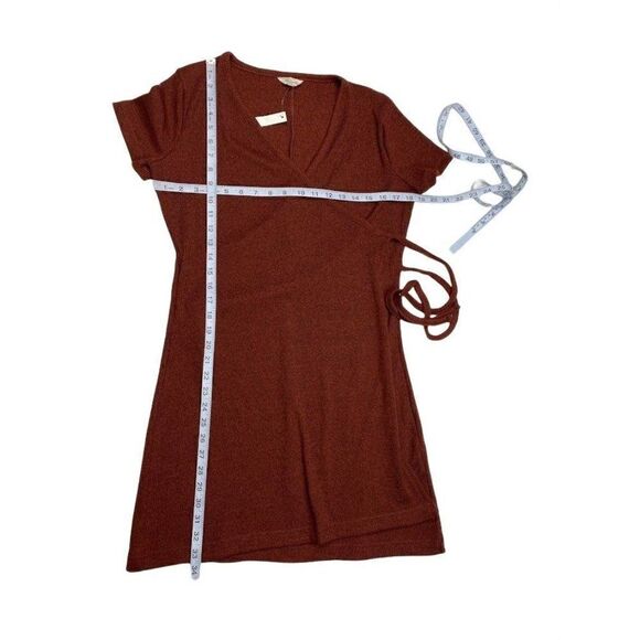 MADEWELL Marled Maroon Wrap Ribbed Knit Dress Medium NEW - Picture 3 of 7